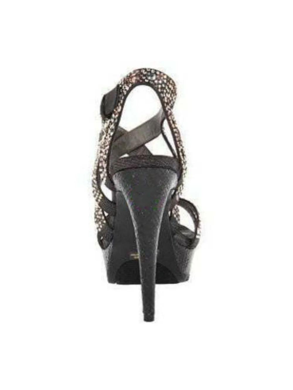 Womens Platform Heels Guess Black 9 Metallic Gold Studded Fx Leather Sandals